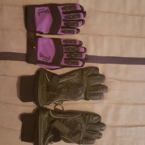 2 Pairs of Women's Motorcycle Gloves